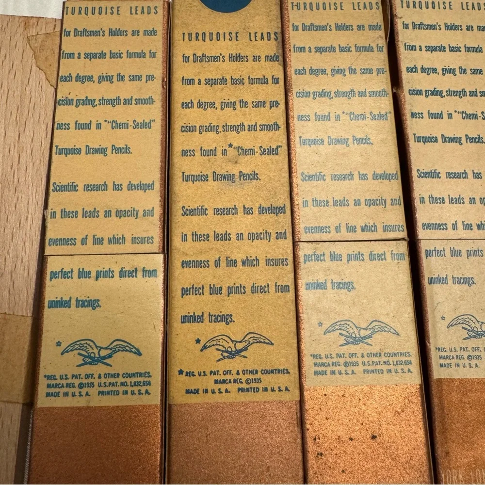 Vintage Eagle Turquoise & Mars Lumograph Drawing Lead Refills